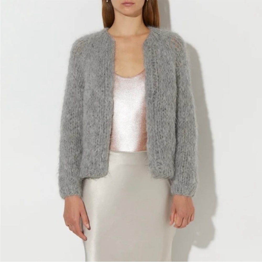 Gray Women's Fuzzy Cardigan
